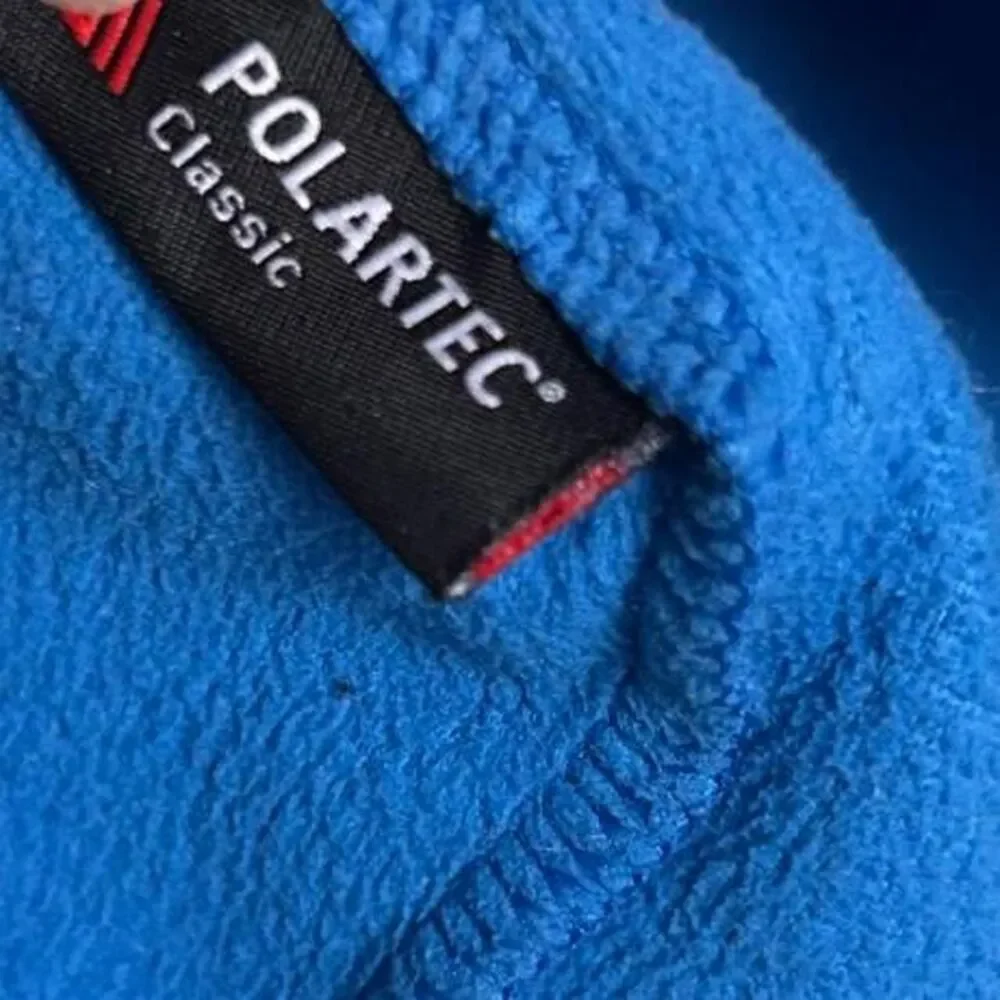 The North Face unisex Blue Polartec Fleece Zip Pullover SM gorpcore hiking y2k
